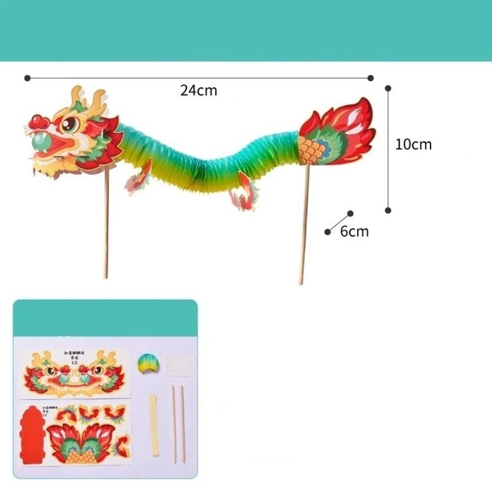 Paper Dragon Dance Props Diy Material Set Honeycomb Paper Horse Dance Props Cartoon Pattern Handmade Paper Crafts New Year Eve