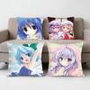 TOUHOU Project Cirno Cute Anime Girl Pillow Case Sofa Living Room Bedroom Headboard Backrest Cushion Square Cushion Nap Time