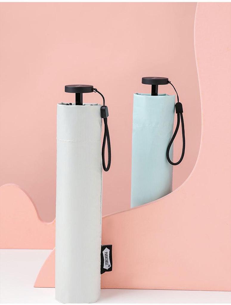 PARACHASE 105g Ultraleichter Faltbarer Schirm mit Schwarzkleber: Anti-UV, Tragbar & Perfekt für Sonne und Regen. Ideal für Frauen.