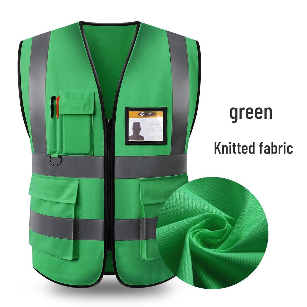 LIKA Reflective Multi-Pocket Safety Vest for Traffic, Construction, Sanitation, and Gardening