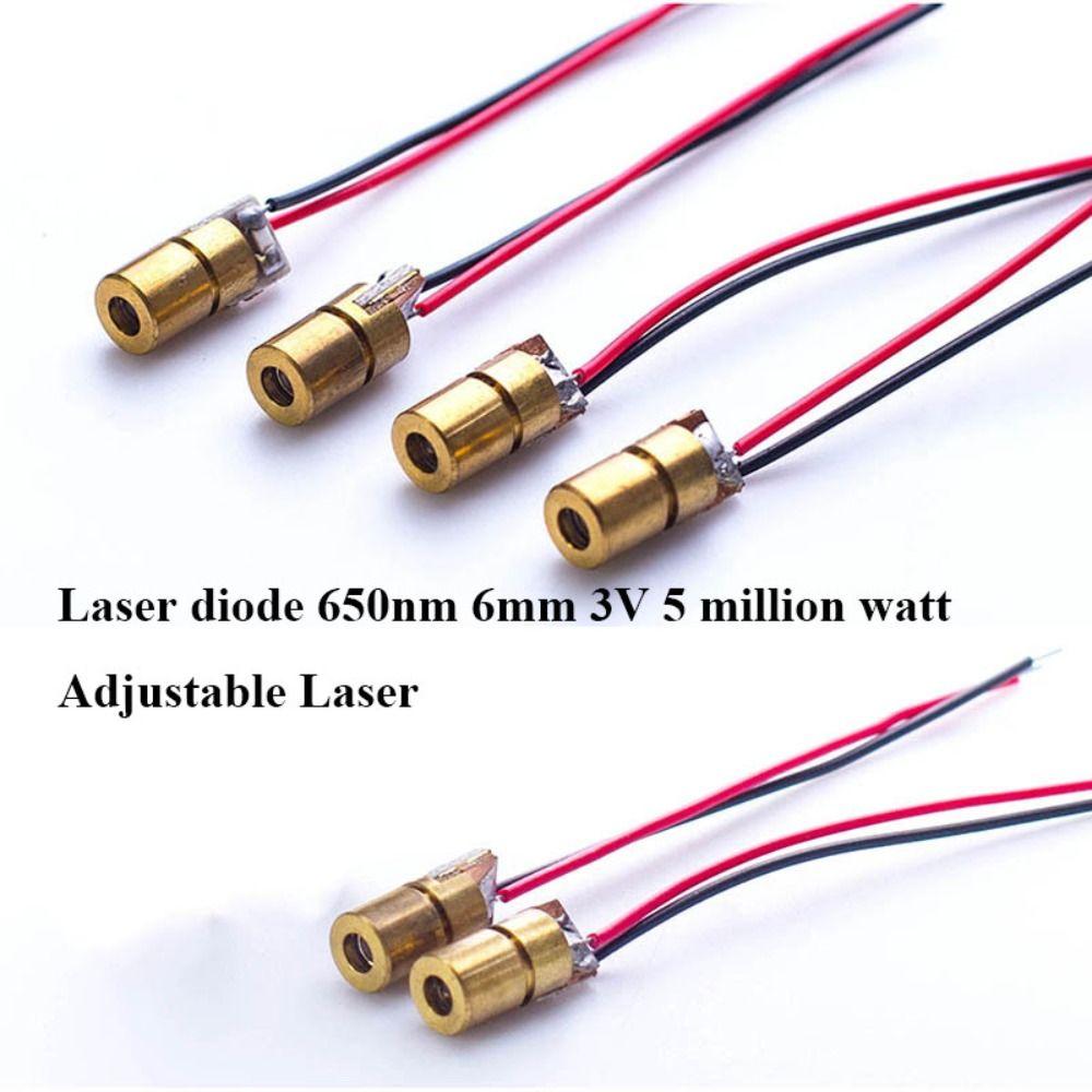 quality Copper Head 5 million watt 650nm 6mm 3V Laser diodes Adjustable Lasers Dot Diode Module