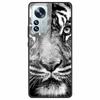 Tempered Glass Case For Xiaomi 12 Pro Cover Hard Shockproof Cases for Xiaomi Mi 12X 12 Lite Pro Funda 12Pro Coque Luxury Wolf