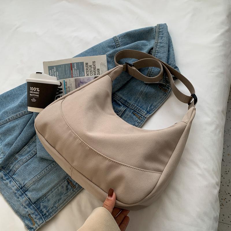 Canvas bag women's summer 2024 new fashion broadband shoulder messenger bag texture niche ins high-end big bag