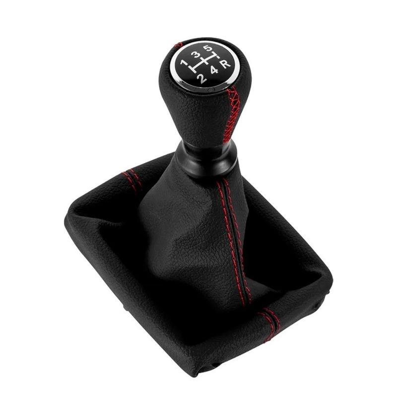 Leather / ABS Car Gear Shift Knob For Peugeot 206 406 Boot Dust Boot Cover Gaiter Collors 5 Speed Accessory