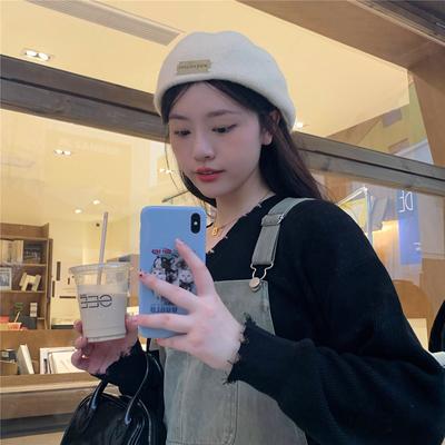 Vintage Reverse Forward Hat Spice Girl Sweet Cool Newsboy Beret Women's Big Head Circumference Painter Hat Shows Small Face