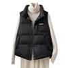 European leather standard down vest women's short new loose stand-up collar vest white duck down vest vest jacket