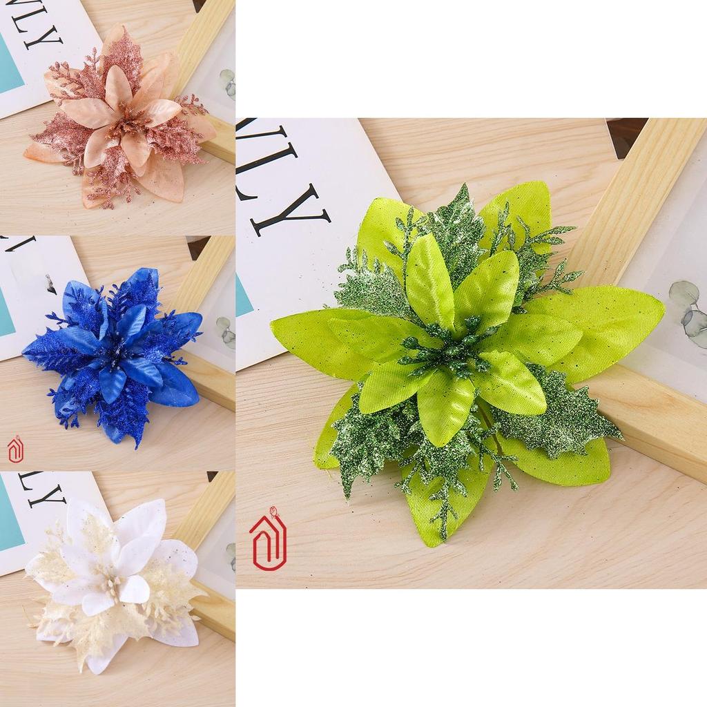 Christmas Floral Decorations With Plastic And Fabric Materials For Festive Tree Accents
