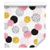 Black, Pink and Yellow Dots Wallpaper for Living Room and Bedroom 50x1000