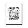 Poster J’peux Pas Je Pars En Camargue J'peux Pas Minimaliste | Affiche Papier Photo 310 G Finition Perlée Format Taille A4