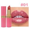 Nuovo Rossetto Metallico Rosso Lucido 6 Colori Lunga Tenuta Glitter Scintillante Lucidalabbra Solido Impermeabile Shimmer Labbra Vellutate Trucco