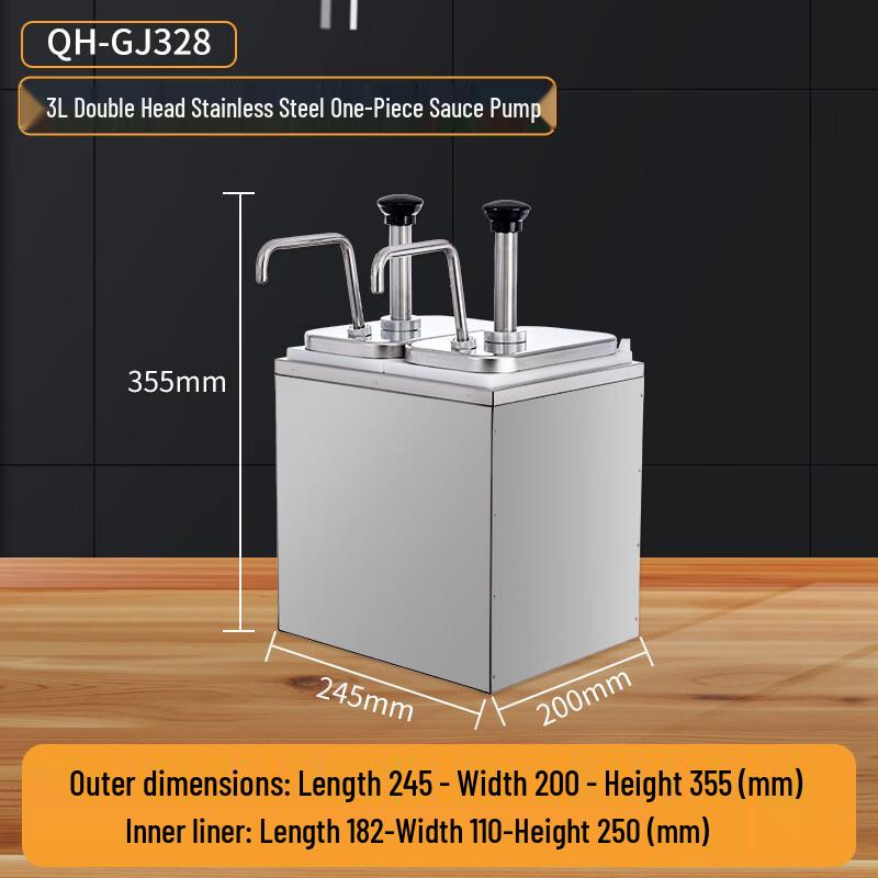 Zhishi Commercial Stainless Steel Double Pump Syrup Dispenser