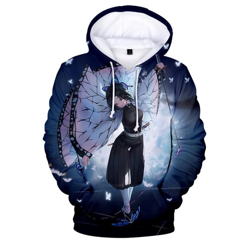 Herren Anime Kapuzenpullover mit 3D-Digitaldruck Demon Slayer Design Lockere Passform Langarm Lässiges Oberteil
