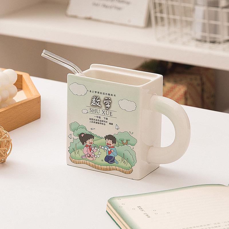 

Креативна китайська математична книга Керамічна чашка Смішна весела чашка-підручник Офісний подарунок Чашка для напоїв 300ml