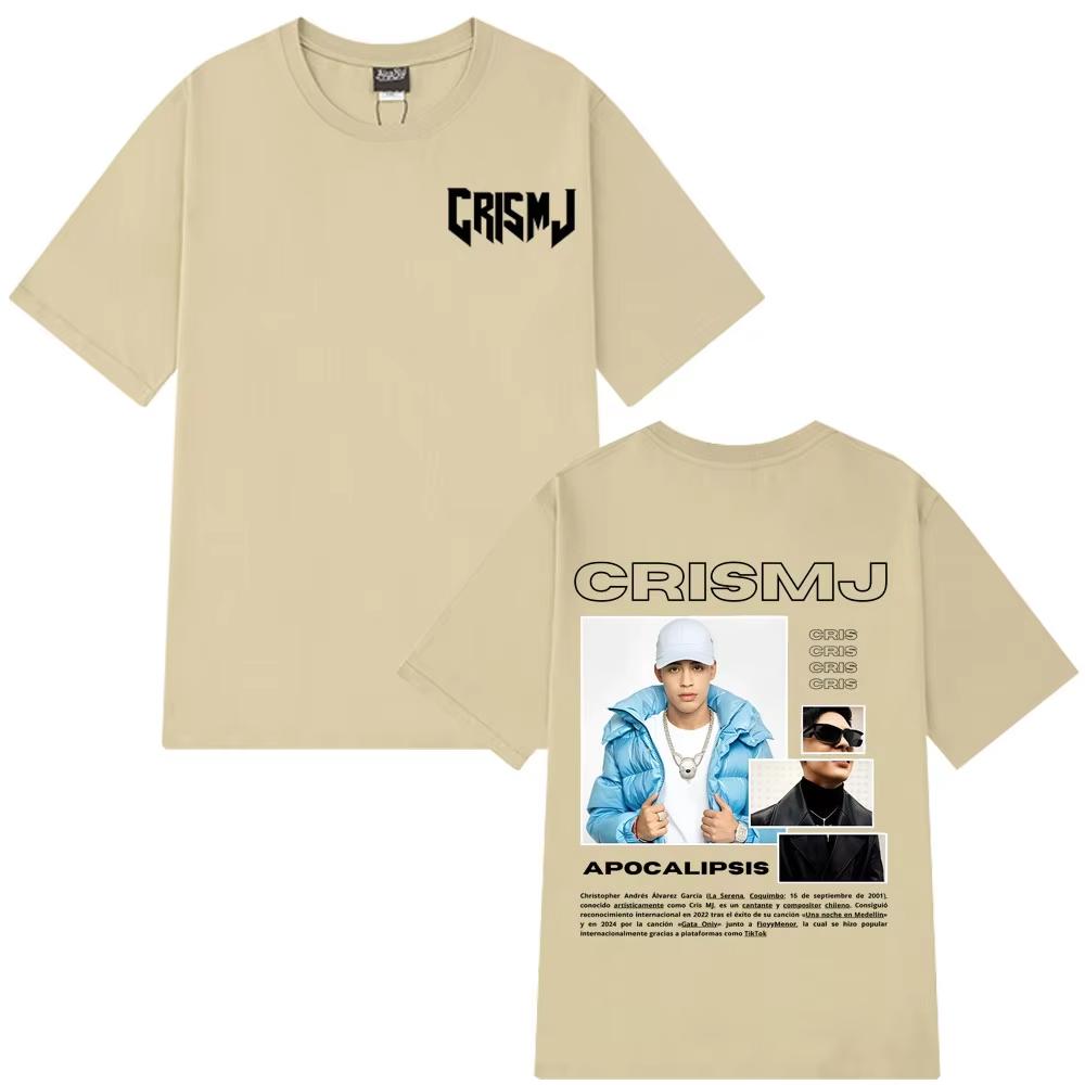 Rapper Cris Mj Tour 2026 Merch Tshirts Men Women Harajuku Gothic T Shirts High Quality Cotton Shortsleeved Tshirts Streetwear