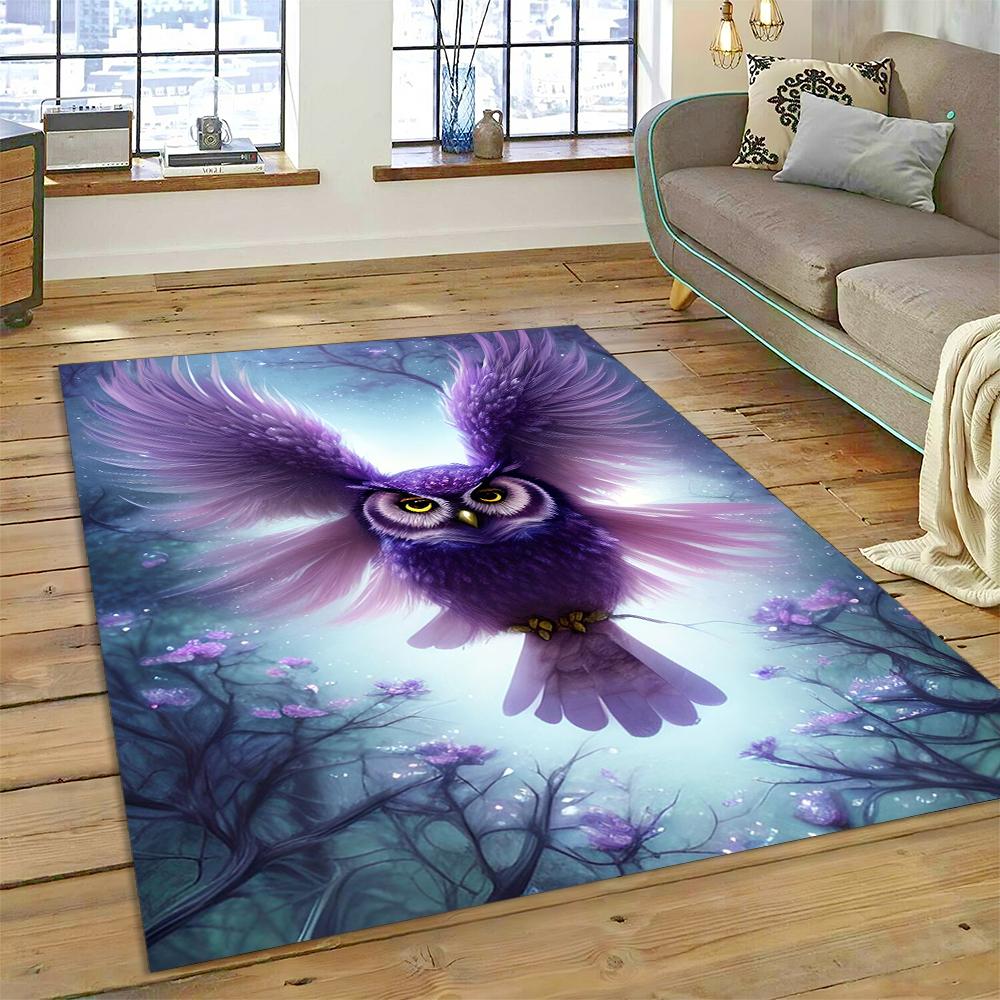 Owl Carpet Large Rug Cartoon Birds for Home Living Room Bedroom Sofa Doormat Decor Kids Play Area Rugs Carpet Non-slip Floor Mat