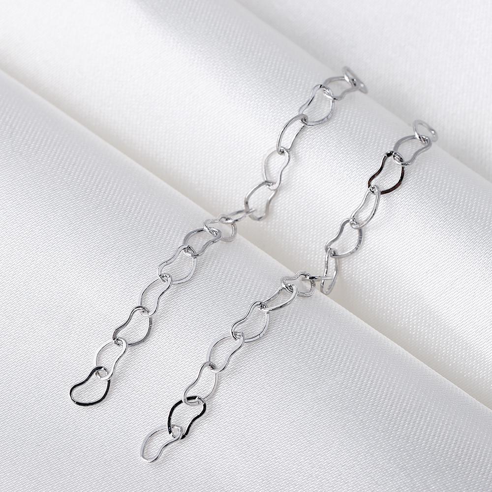 

10pcs/lot 50mm Heart Extended Extension Tail Chain Connector For DIY Jewelry Making Findings Bracelet Necklace Accessories 5 cm