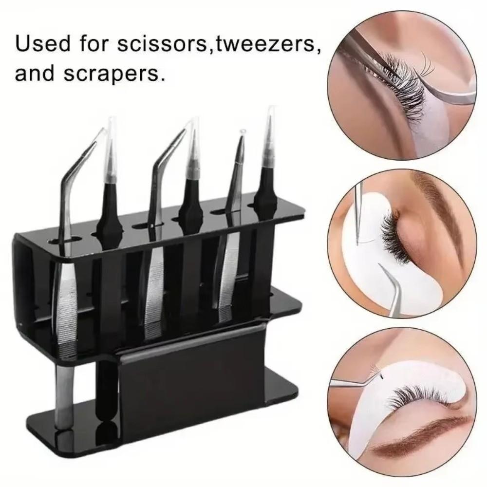 Tragbarer 6-Loch-Pinzetten-Displayständer Acryl-Displaybox Pinzettenständer Wimpernverlängerungs-Aufbewahrungsbox Aufbewahrungsständer