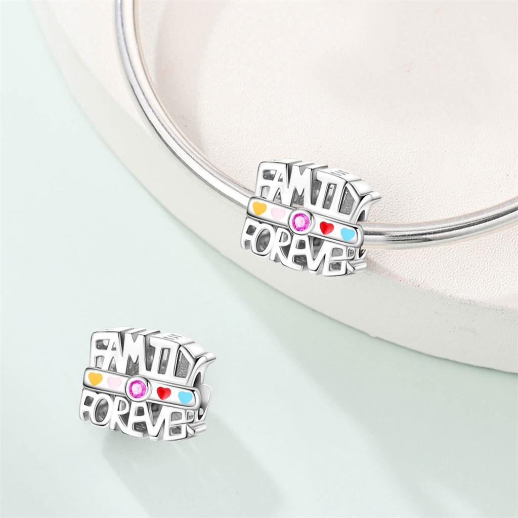 S925 Silver DIY Charm Bead Pendant For Handmade Bracelet Necklace Jewelry Making Family Valentine's Day Gift Accessories