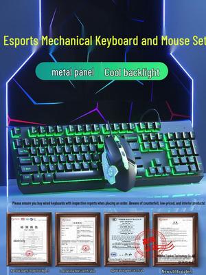 Silent Wired Mechanical-Feel Keyboard and Mouse Set for Gaming, Office, and Desktop Use