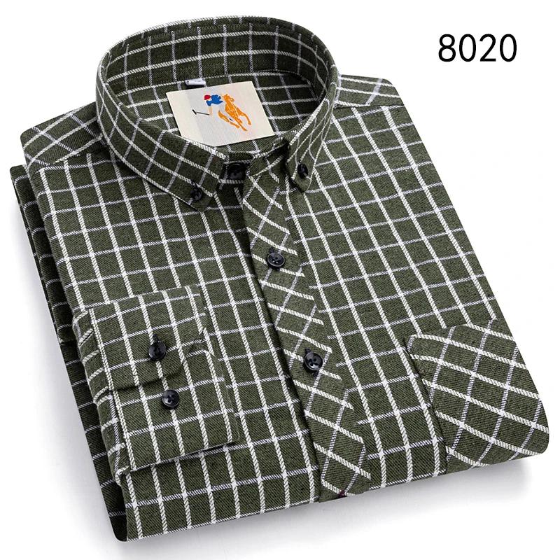 Flanell-Plaidhemden für Herren Klassischer Stil Langarm Umlegekragen Freizeitkleidung Täglicher Gebrauch Pflegeleicht Weiches Material Hemden