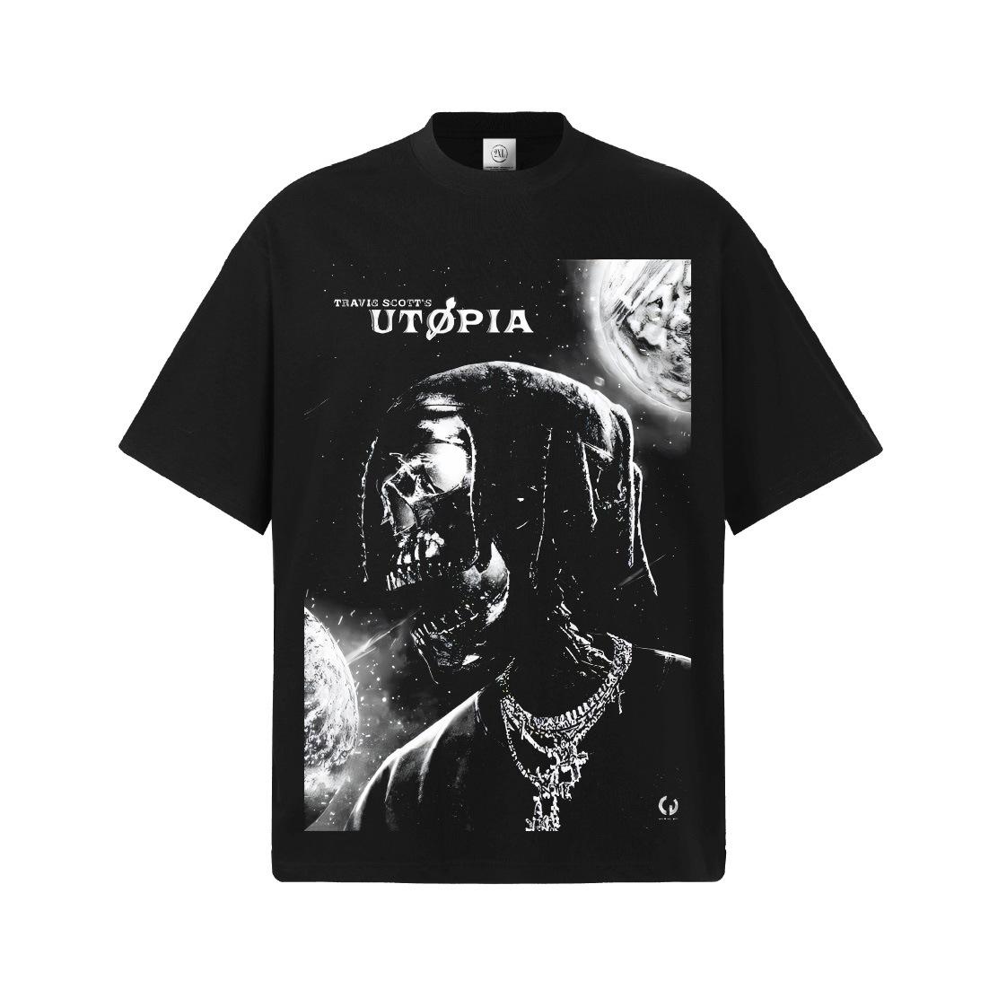 

Travis Scott UTOPIA Graphic TShirt Unisex Women Oversized Hip Hop Rapper Casual Cotton Short Sleeve Vintage Streetwear For Youth 4XL