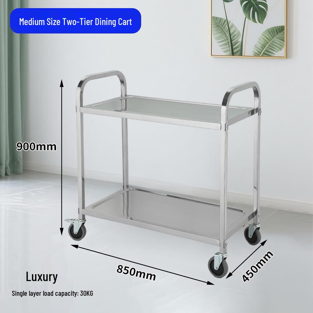 Three-Tier Stainless Steel Meal Cart for Restaurant and Hotel Use