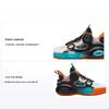 Buty do koszykówki dla dzieci z amortyzacją wstrząsów 3.0, niskie, Dziecięce sneakersy, Biało-czarno-pomarańczowe 312421120-3