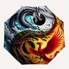 1pc Yin Yang Dragon Phoenix Auto-Open Close Umbrella: Portable Folding Design, 8-Bone Iron Frame, Outdoor, Festival Gift for Fans, Travelers, Dai