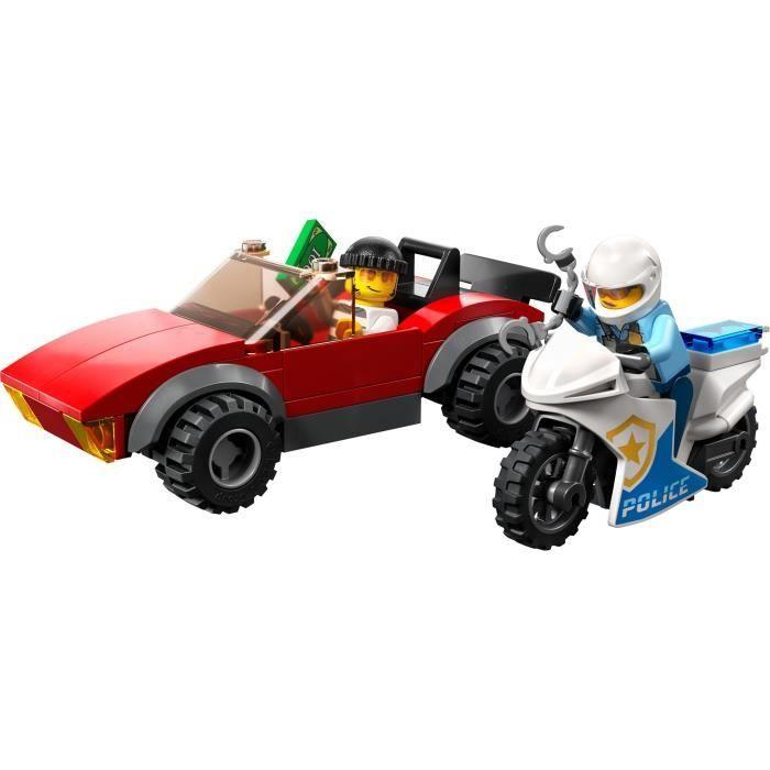 LEGO® City 60392 La Course-Poursuite De La Moto De Police, Jouet Voiture De Course Et 2 Policiers