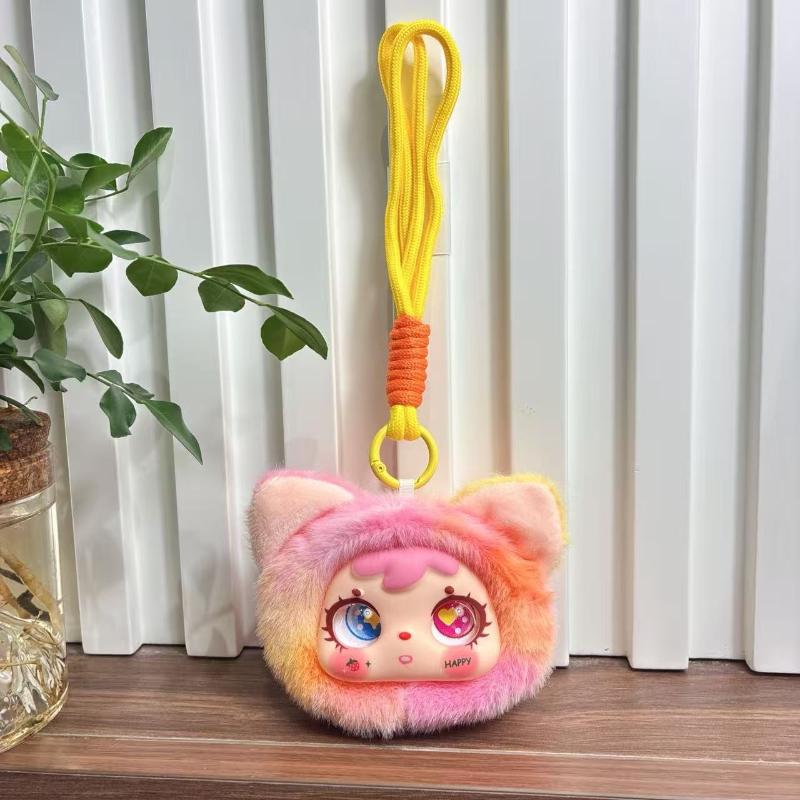 Ciondolo in Vinile Peluche Bambola Morbida Decorazione Borsa Portachiavi Colleziona Giocattoli Cartone Animato Bambola Carina Fascino da Appendere alla Borsa Regalo Sorpresa per Ragazza