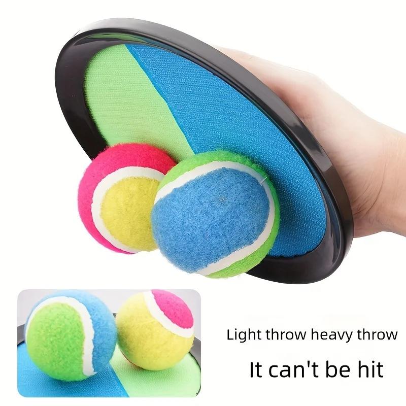 2 pcs discs with1 soft ball Kids Sticky Ball Game Set, 19cm Mixed Color Plastic Fly Disc with Suction Cup