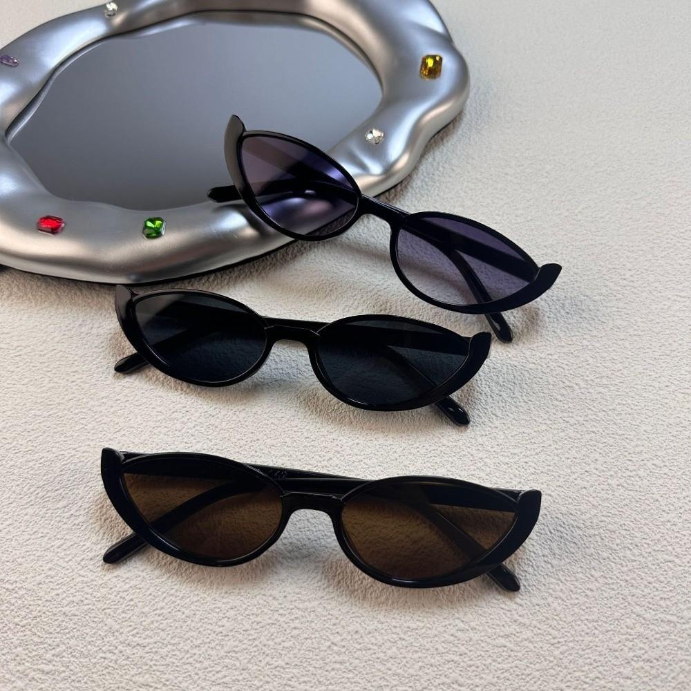 Vintage Half-frame Cat Eye Sunglasses Anti UV Scratch Resistant Sun Glasses Street Photography Shades Eyewear Summer