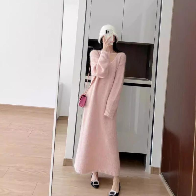 Fashion lazy gentle high-end sweater dress loose retro light mature temperament age reduction