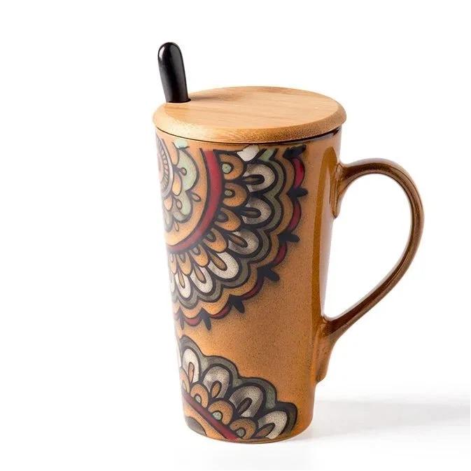 Nordic Style Large Ceramic Mug with Spoon and Lid – Creative & Personalized Coffee Cup