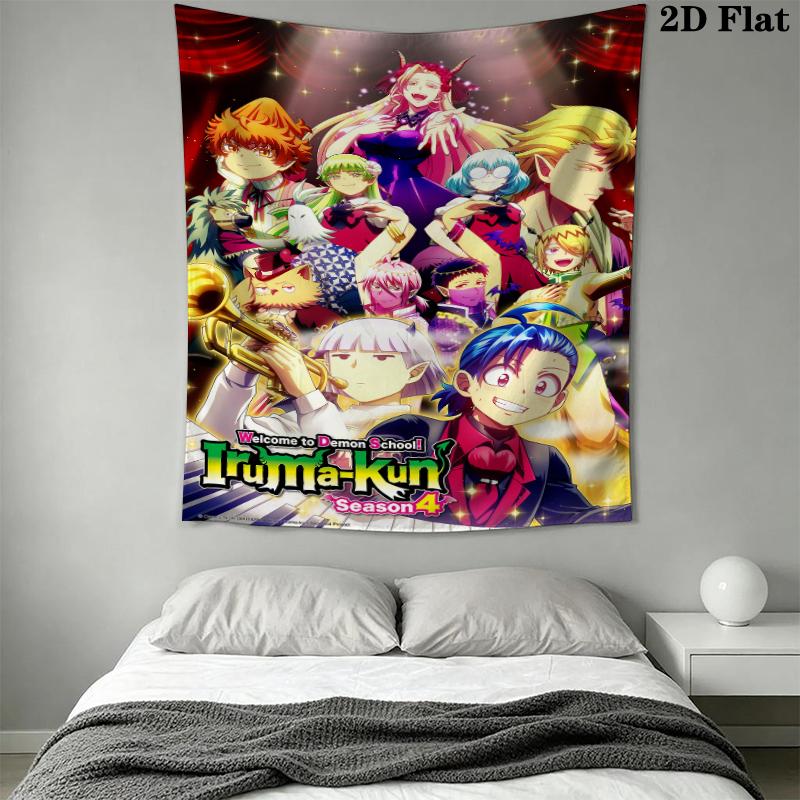 Iruma Kun Wall Tapestry Aesthetic Wall Hanging Printed Fabric Blanket Decorative Tapestries for Bedroom Living Room Home Decor