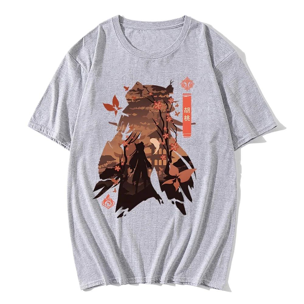 Genshin Impact Printing Tshirts Xiao Venti Print Tee Shirts Hu Tao Zhong Li Graphic T-shirt Kaedehara Kazuha Raiden Shogun Tees