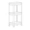 3 Tiers Organizer Shelf with Wheels Gray, Bathroom Cabinet, Kitchen Shelf, Organizer, Organizer Shelf