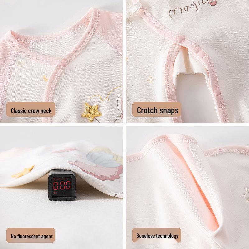 A-Class Pure Cotton Newborn Infant Tie-Up Bodysuit Romper