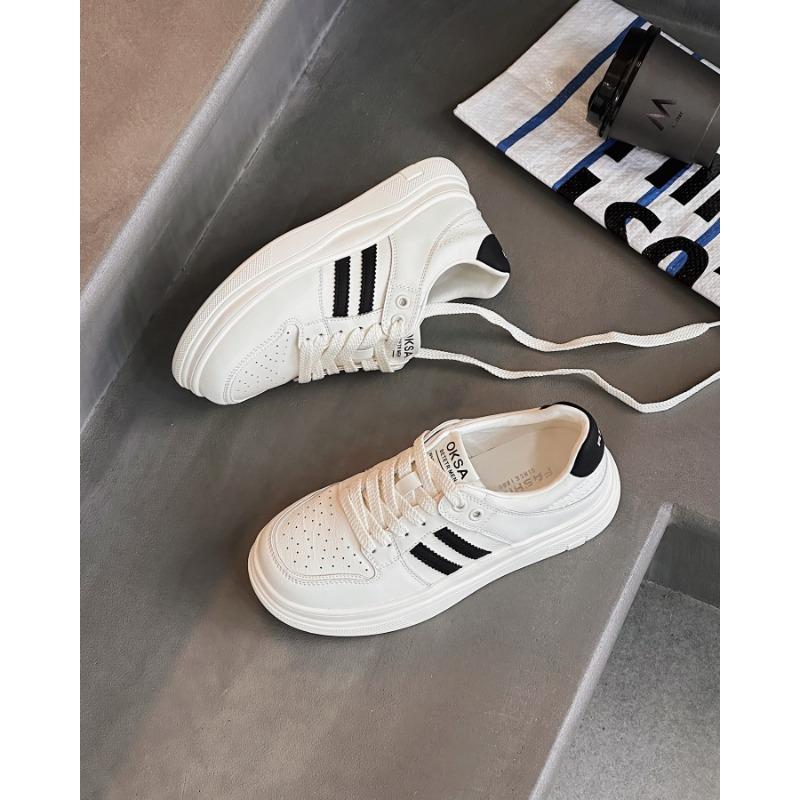 Leather flat-bottomed versatile little white shoes women's new spring thick-soled retro soft-soled casual board shoes