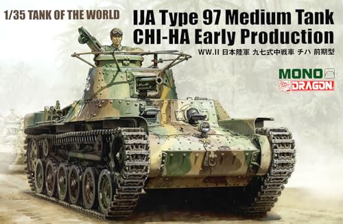 PLATZ/MONO Dragon 1/35 Scale Tanks of the World 7 WWII Type 97 Chi-Ha Early Model Plastic Model Kit MD007 (Tank)