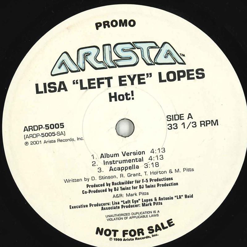 12inch Record LISA "LEFT EYE" LOPES - Hot! / The Block Party ARDP5005PROMO ARISTA 2001 US Rap & Hip-Hop/R&B Used
