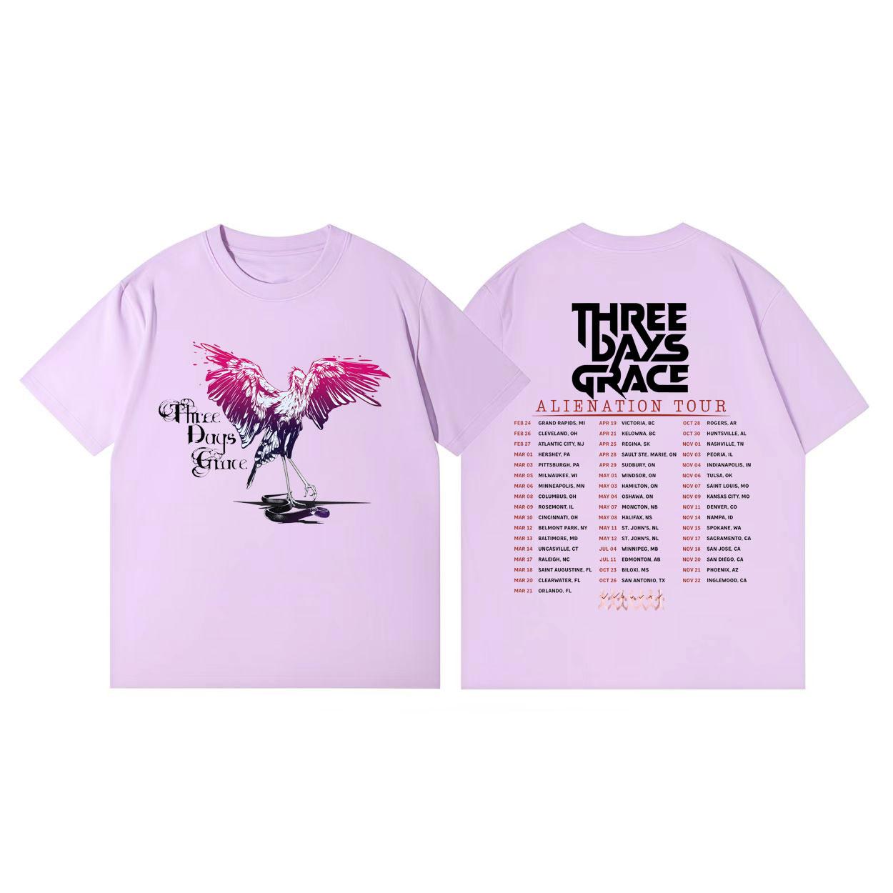 

Three Days Grace Alienation Tour 2026 Graphic T Shirts Fashion Rock Hip Hop Short Sleeve Tshirt Men Women Casual Loose Tshirts 4XL
