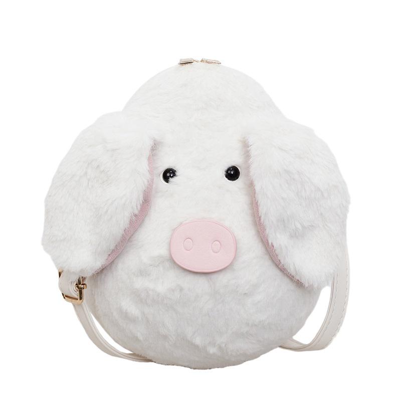 Roztomilá kreslená prasátko plyšová taška přes rameno - Dámská crossbody a dětská hračka panenka dárek