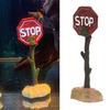 Resin Aquarium Warning Sign Red Stop Stop Sign Ornament Decoration Fish Tank Ornament  Fish Tank