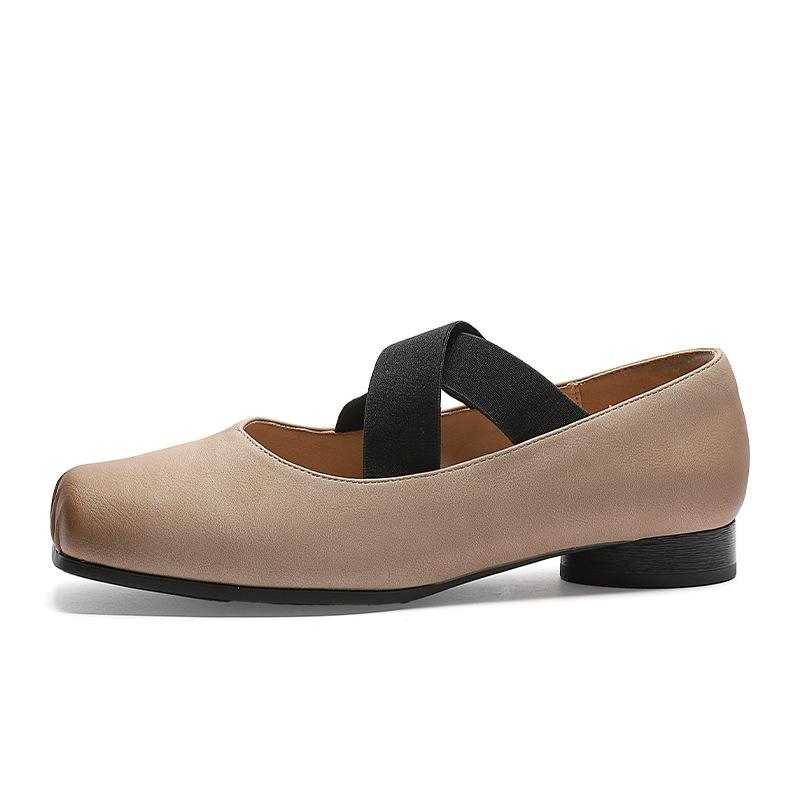 Square head Mary Jane women's shoes 2025 autumn new French not tired feet single shoes women's versatile high-end ballet shoes