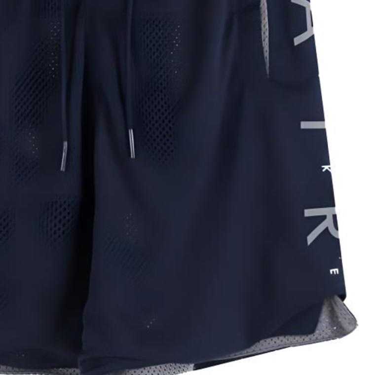 Nike Letter Print Comfortable Mesh Breathable Running Five-Point Sports Shorts Men Shorts Navy-Blue 886067-451