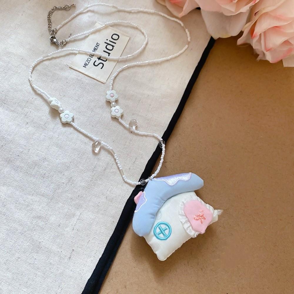 Flower Korean Beaded Necklace Jewelry Clavicle Necklace Pink Blue Bohemian Choker  Women