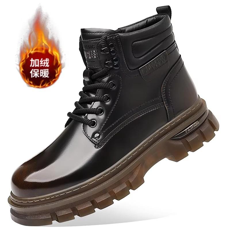 High Quality Men's Outdoor Casual Thick Soled High Top Shoes Fashionable Lace Up Men's Autumn and Winter Retro Workwear Boots