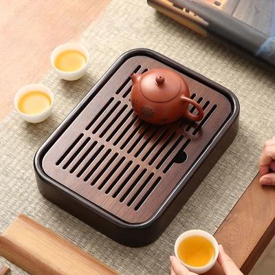 GIANXI Bamboo Drained Tea Tray Household Kung Fu Tea Set Accessories Dry Foam Table Small Tray Simple Square Tea Sea