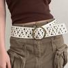 Rivet Wide Waistband Harajuku PU Leather Belt Elegant Cowgirl Belt Jeans